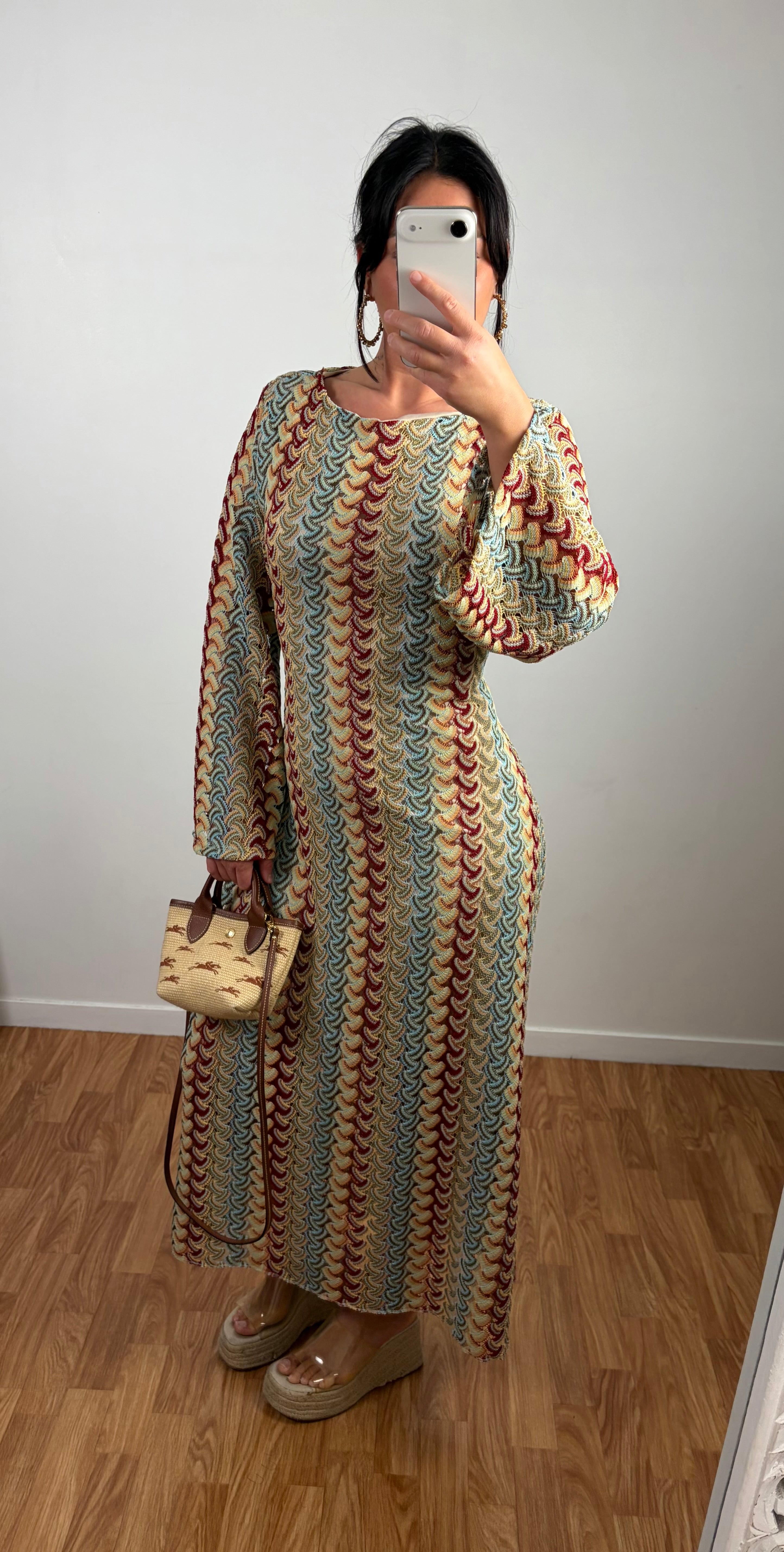 ROBE LONGUE CROCHET BLEU