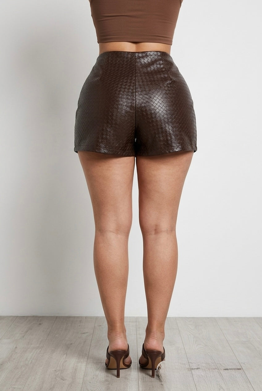 JUPE SHORT MARRON