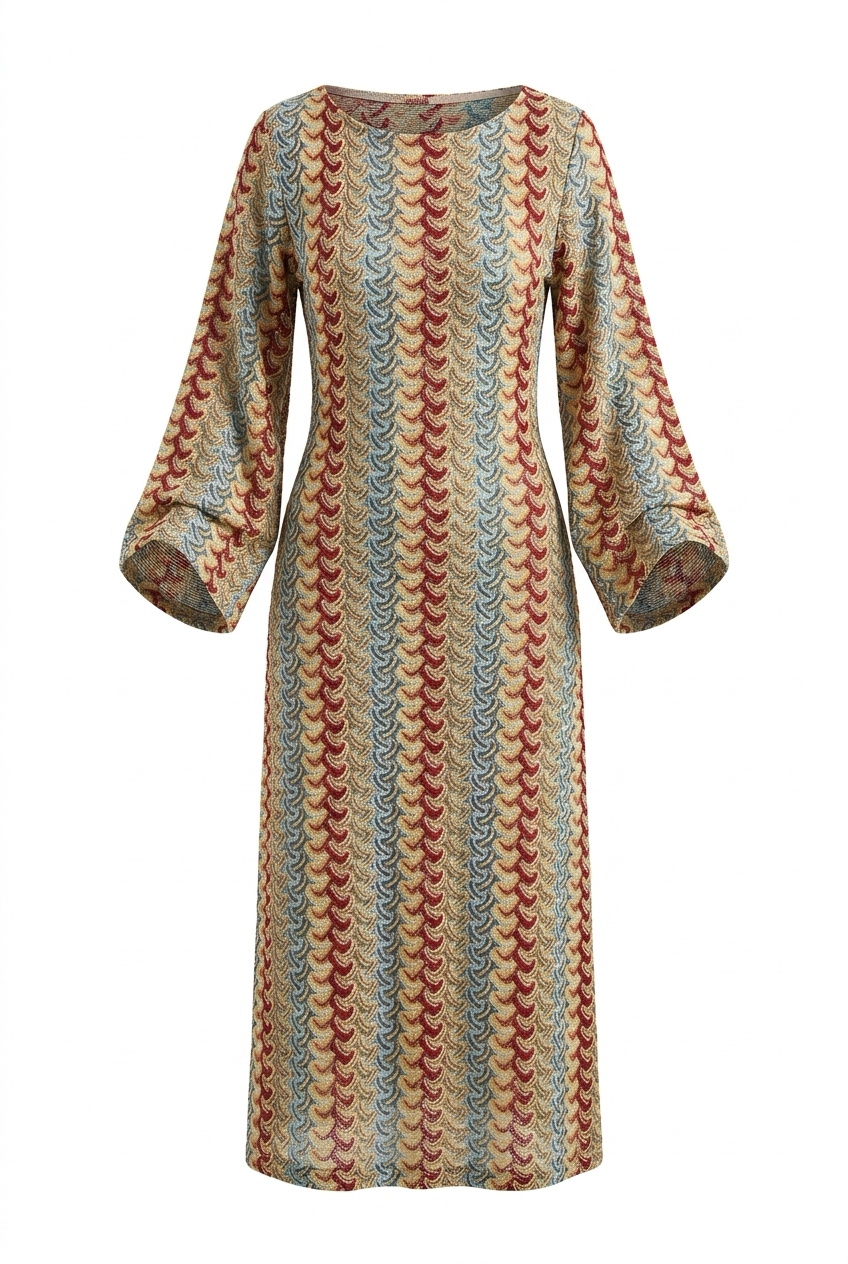 ROBE LONGUE CROCHET BLEU