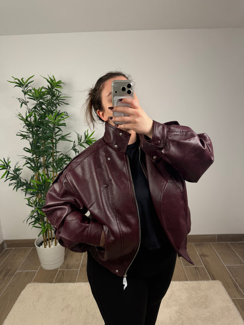 BLOUSON OVERSIZE BURGUNDY