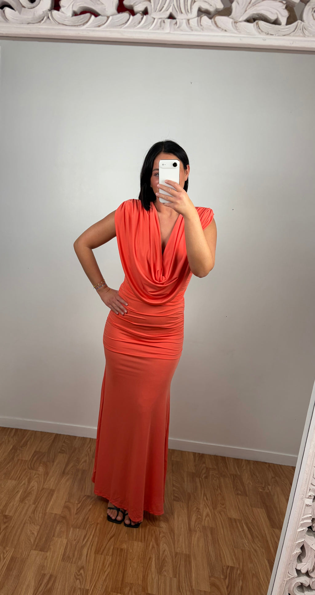 ROBE DRAPÉE CORAIL