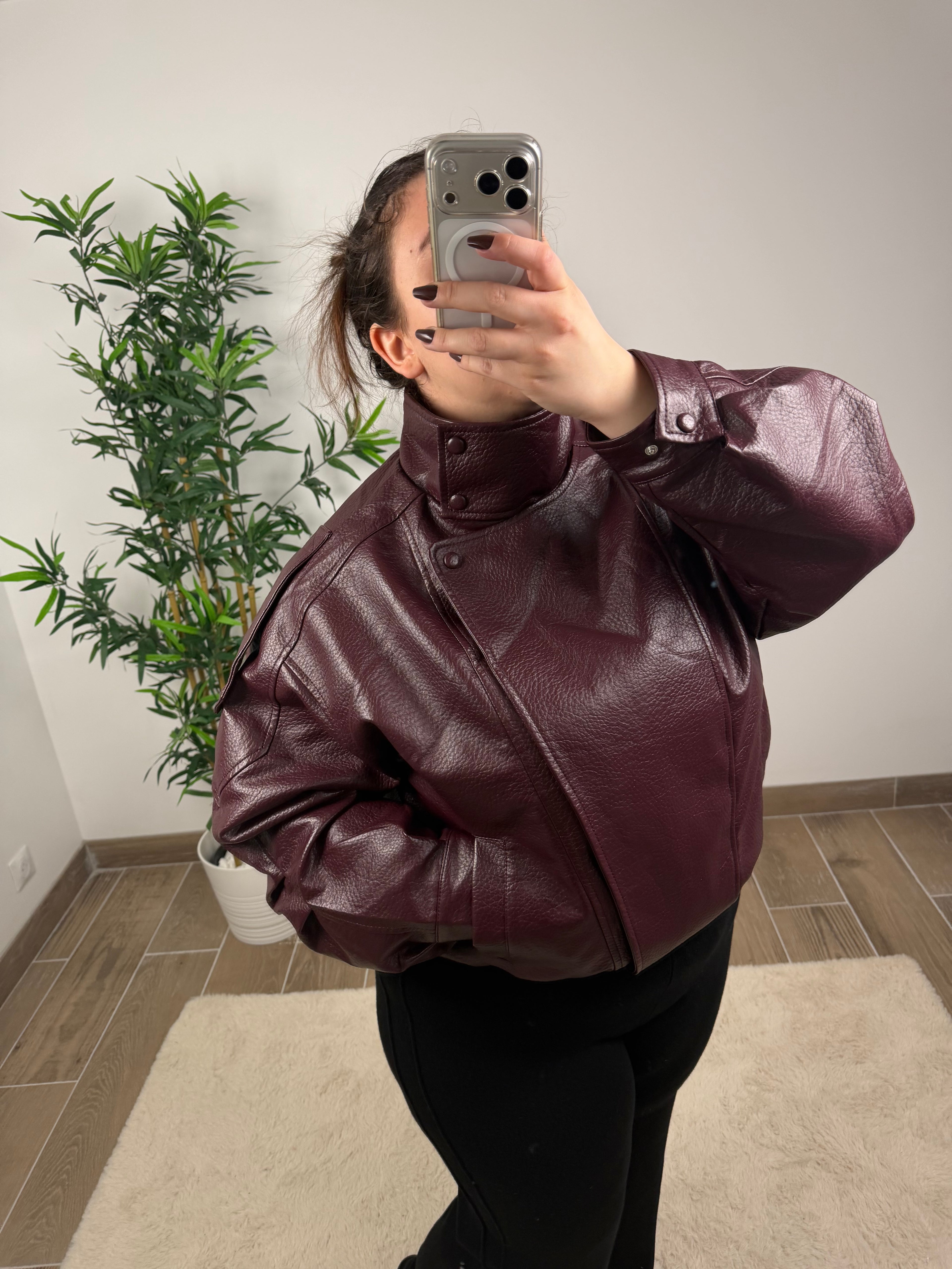 BLOUSON OVERSIZE BURGUNDY