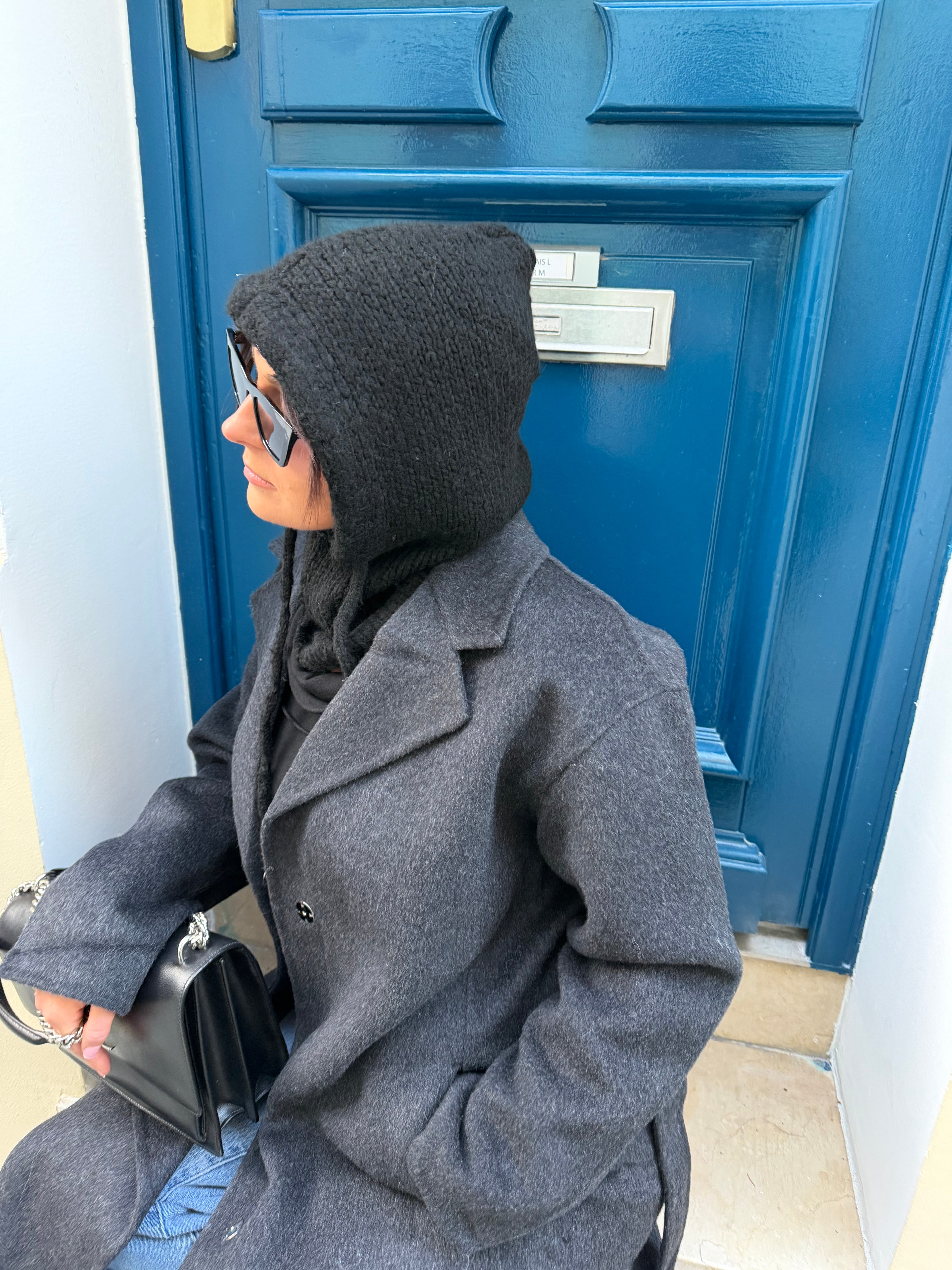 CAGOULE NOIRE EN LAINE