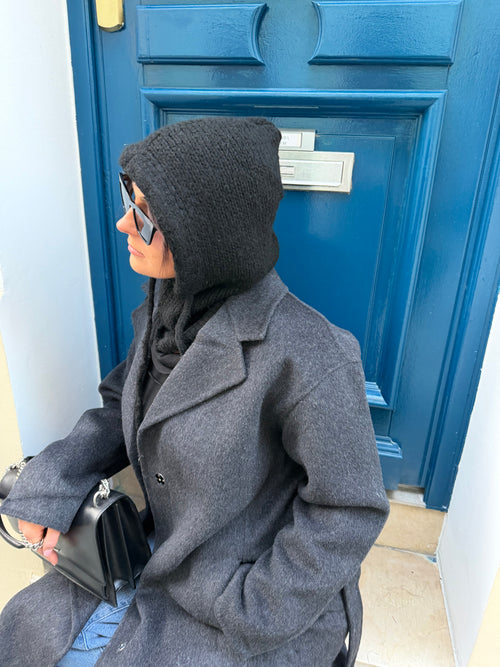 CAGOULE NOIRE EN LAINE