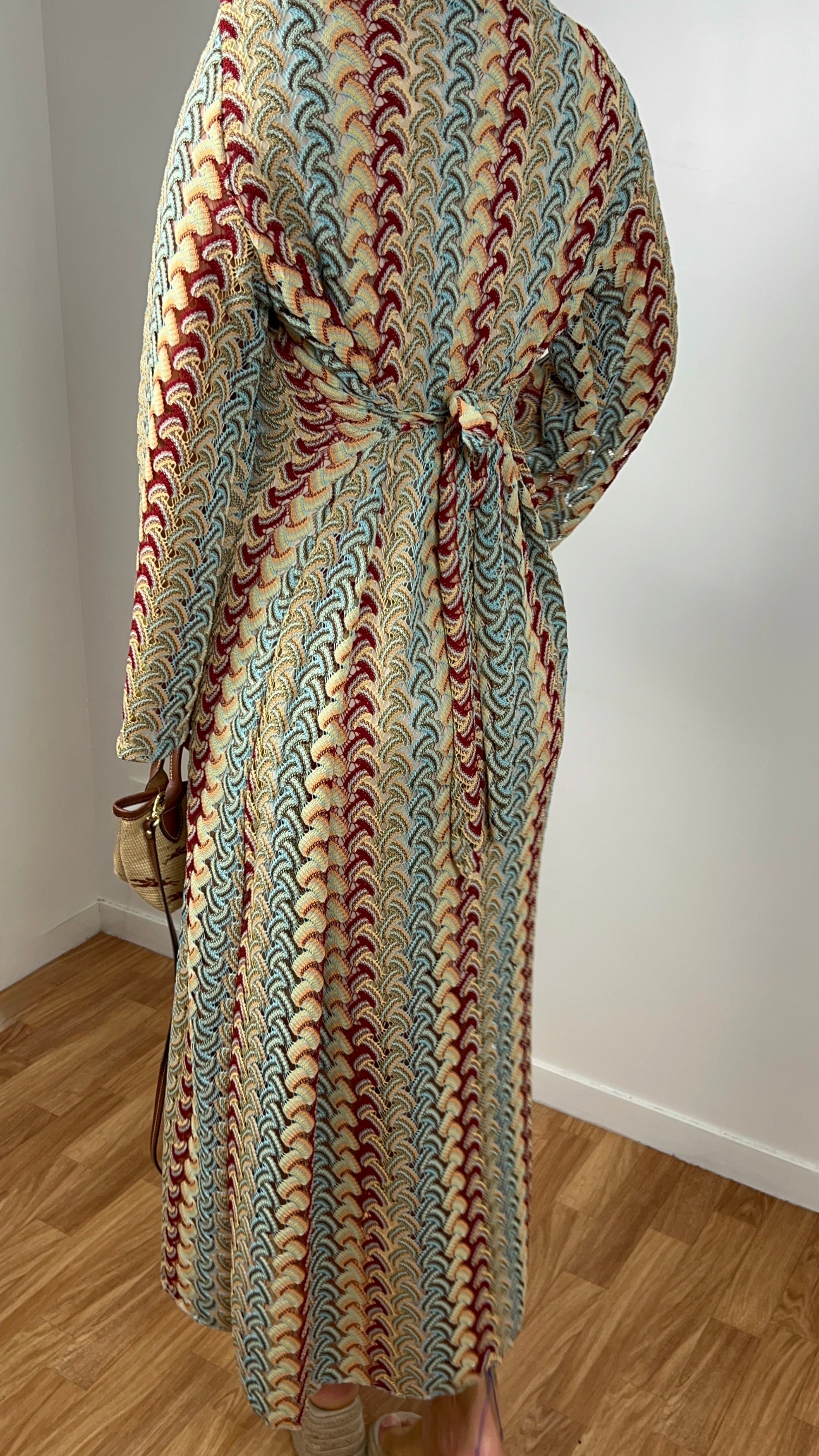 ROBE LONGUE CROCHET BLEU