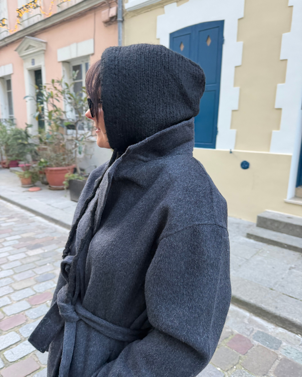 CAGOULE NOIRE EN LAINE