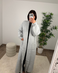 GILET LONG GRIS EN LAINE EVA