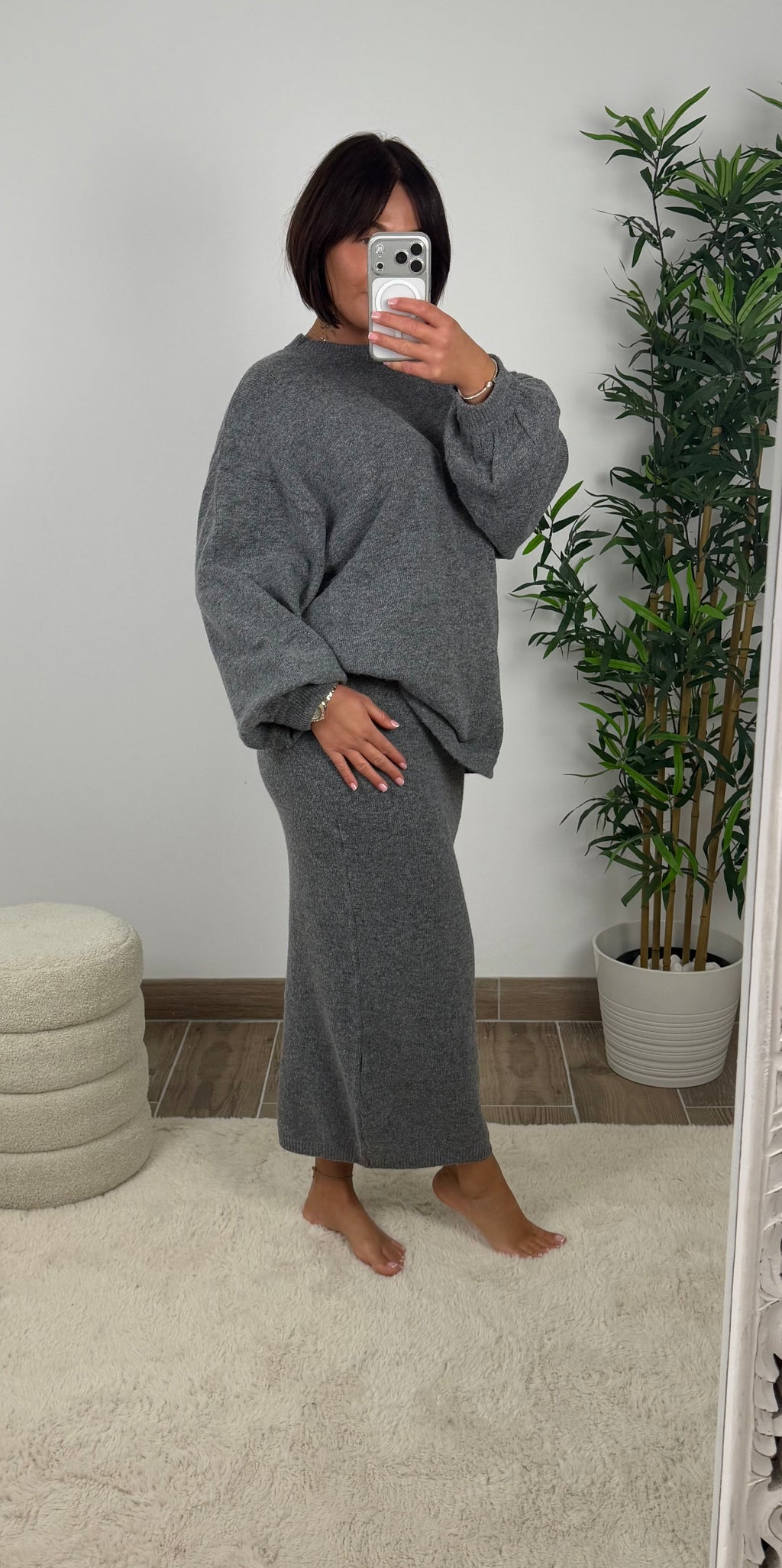 ENSEMBLE GRIS EN LAINE MÉLISSA