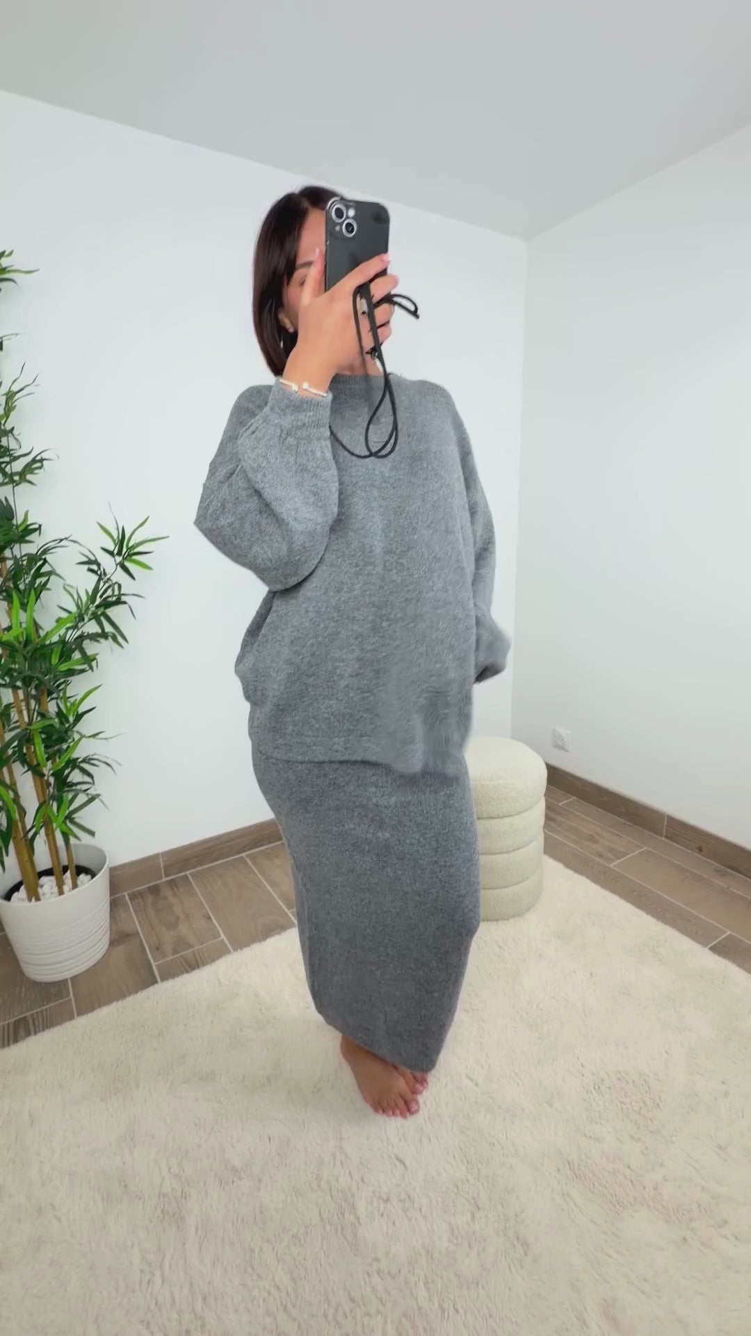 ENSEMBLE GRIS EN LAINE MÉLISSA